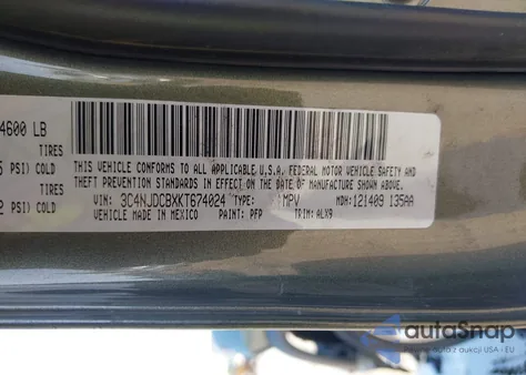2019 Jeep Compass Limited 4X4 from USA, damaged, VIN 3C4NJDCBXKT674024